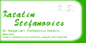 katalin stefanovics business card